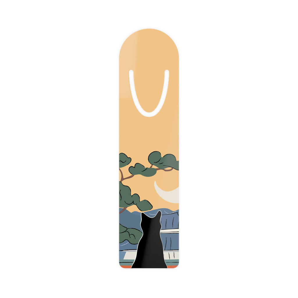 Cat and the Moon — Metal Bookmark