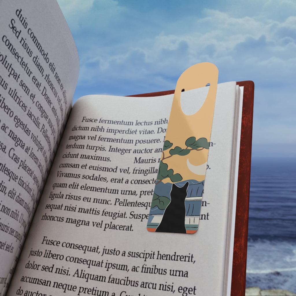 Cat and the Moon — Metal Bookmark